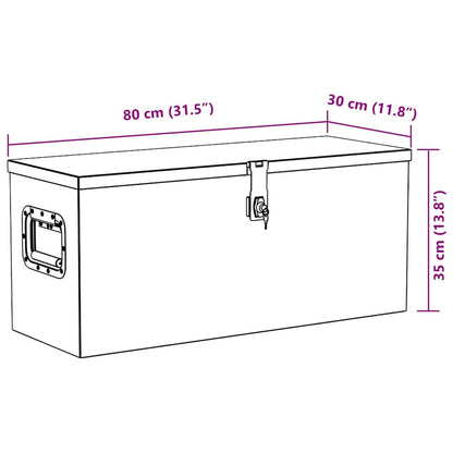 Aluminiumkiste 80×30×35 cm Schwarz