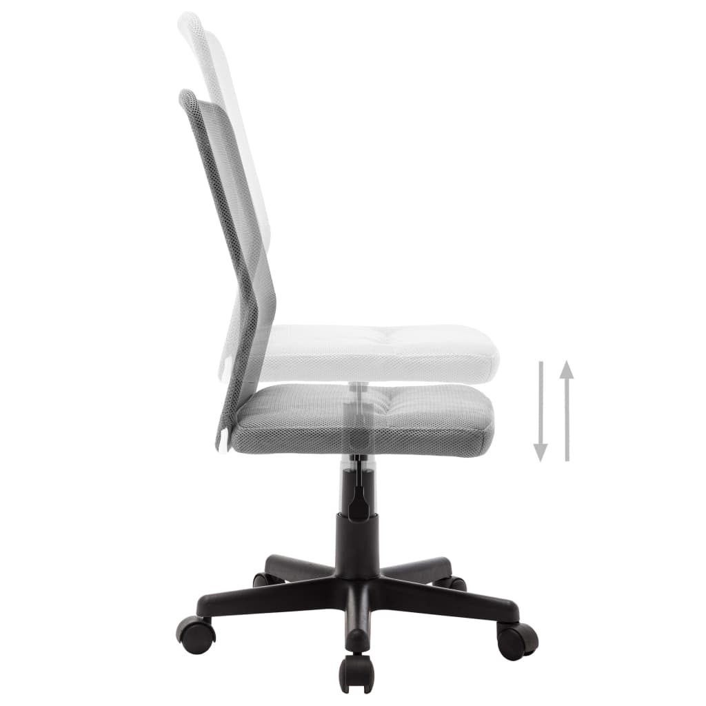 Chaise de bureau grise 44x52x100 cm tissu résille