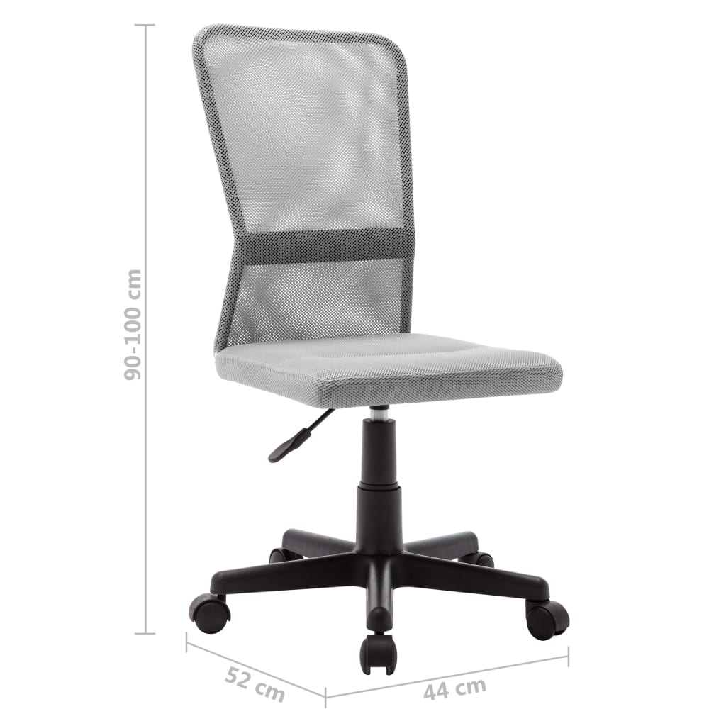 Chaise de bureau grise 44x52x100 cm tissu résille