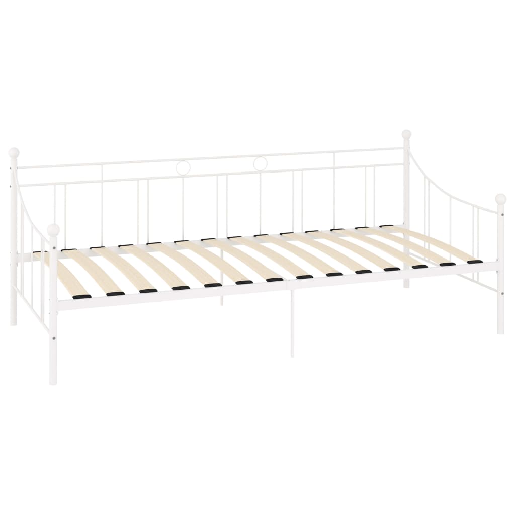 Tagesbett-Rahmen Weiß Metall 90×200 cm