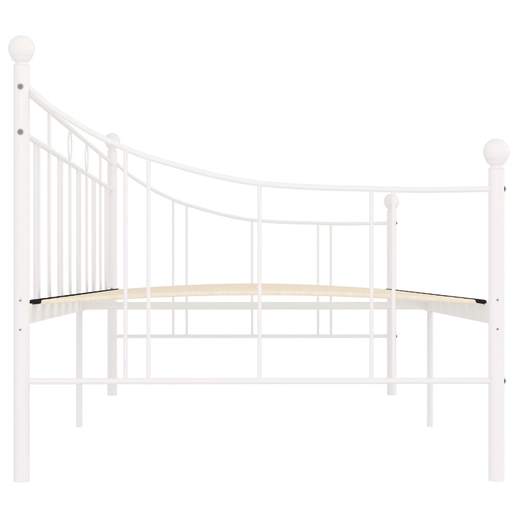 Tagesbett-Rahmen Weiß Metall 90×200 cm