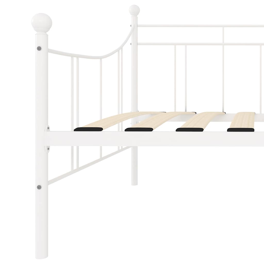 Tagesbett-Rahmen Weiß Metall 90×200 cm