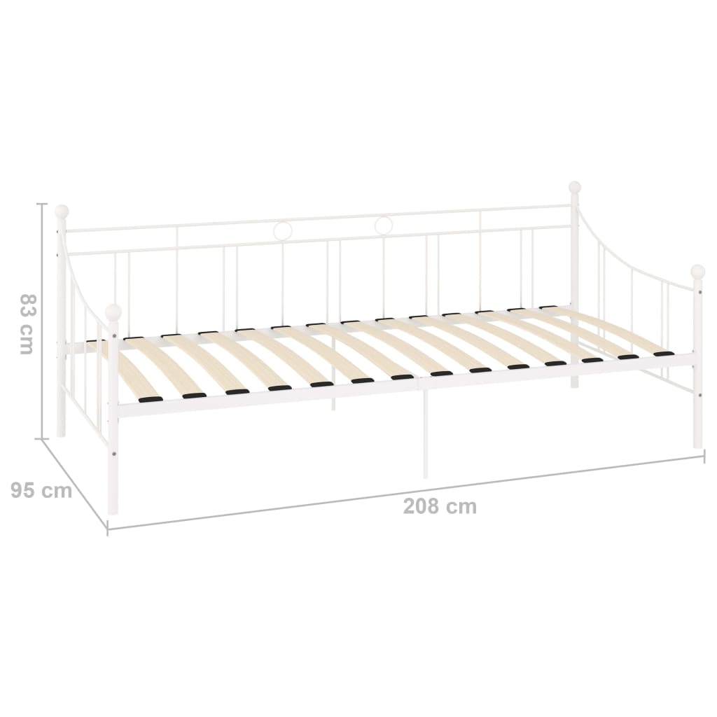 Tagesbett-Rahmen Weiß Metall 90×200 cm