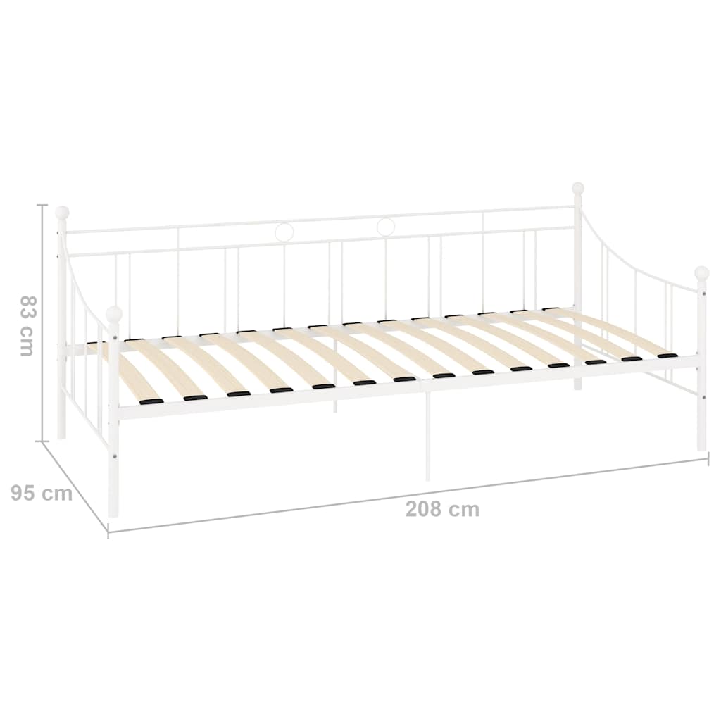 Tagesbett-Rahmen Weiß Metall 90×200 cm