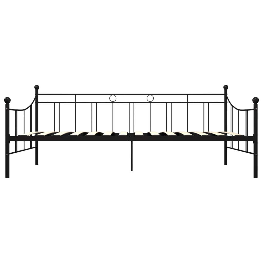 Tagesbett-Rahmen Schwarz Metall 90×200 cm