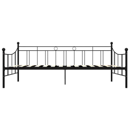 Tagesbett-Rahmen Schwarz Metall 90×200 cm