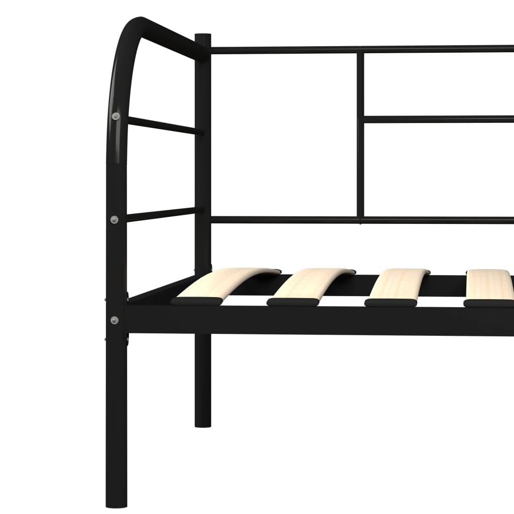 Tagesbett-Rahmen Schwarz Metall 90×200 cm