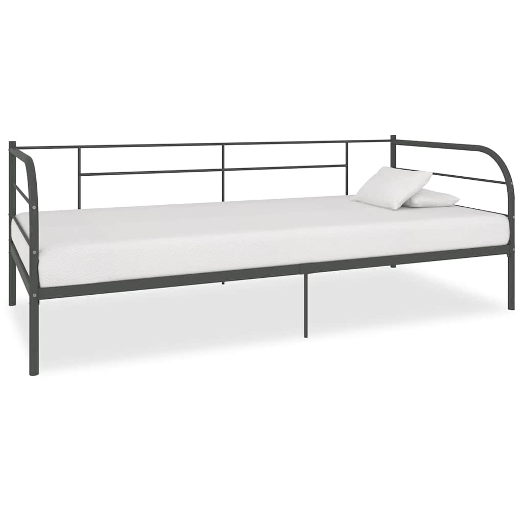 Tagesbett-Rahmen Grau Metall 90×200 cm