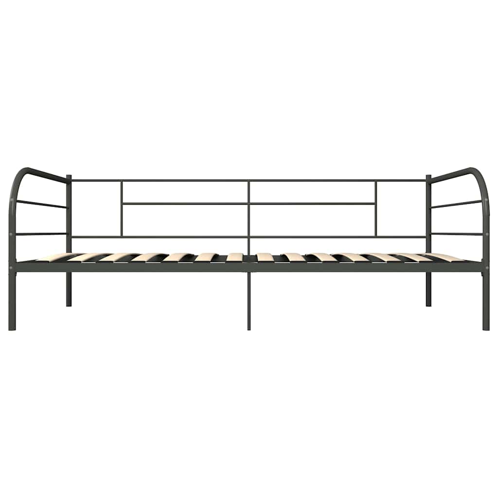 Tagesbett-Rahmen Grau Metall 90×200 cm