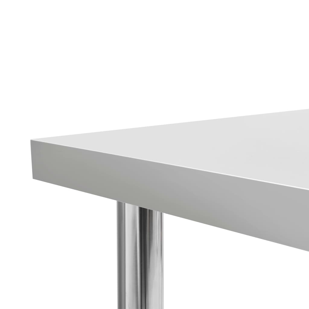 Küchen-Arbeitstisch mit Aufsatzboard 120×60×120 cm Edelstahl