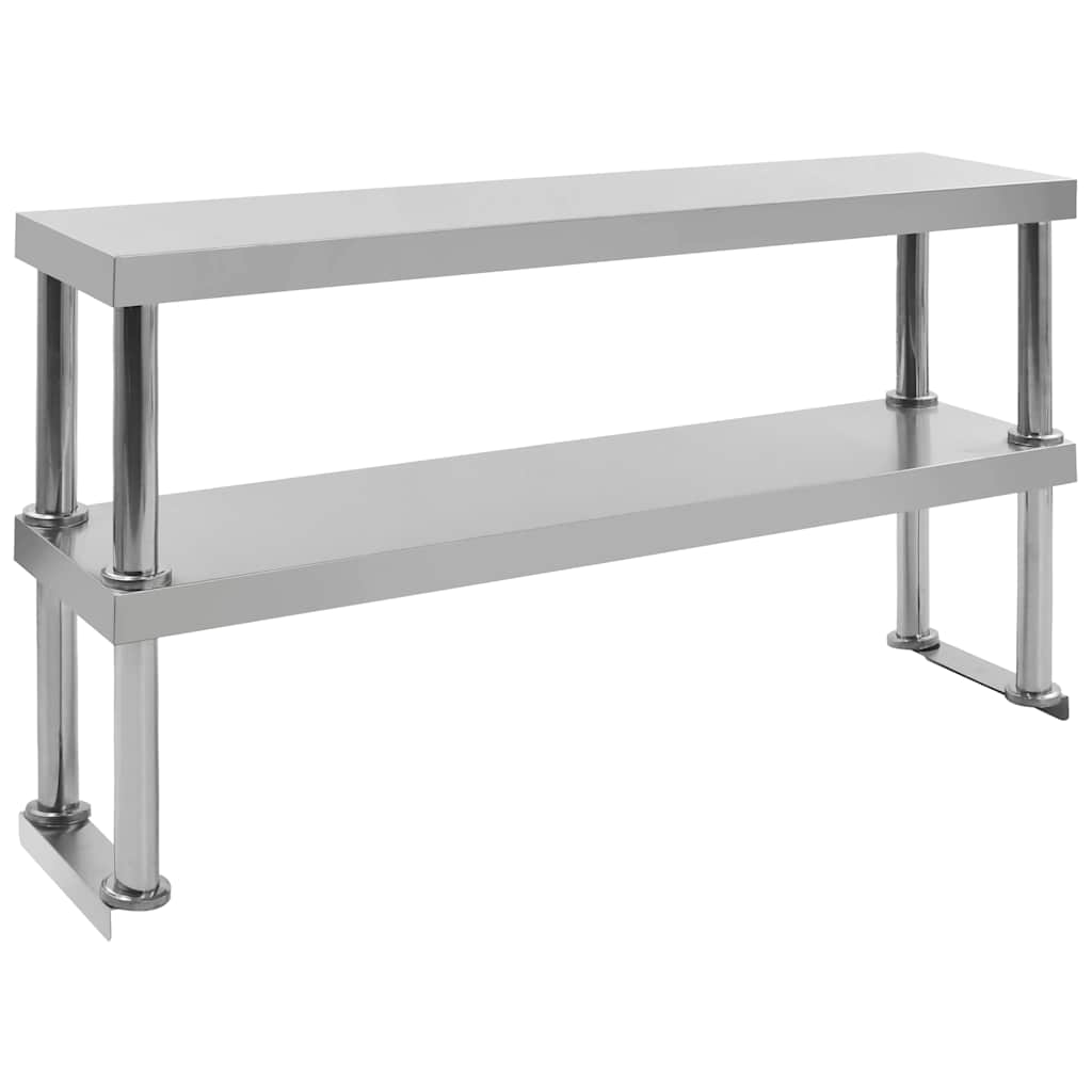 Küchen-Arbeitstisch mit Aufsatzboard 120×60×93 cm Edelstahl