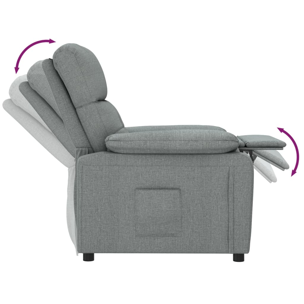 Fauteuil de relaxation tissu gris foncé
