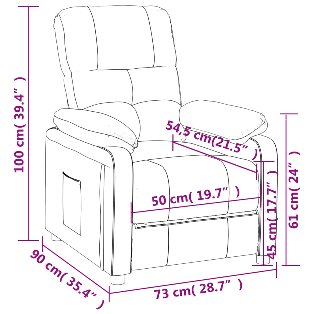 Fauteuil de relaxation tissu gris foncé