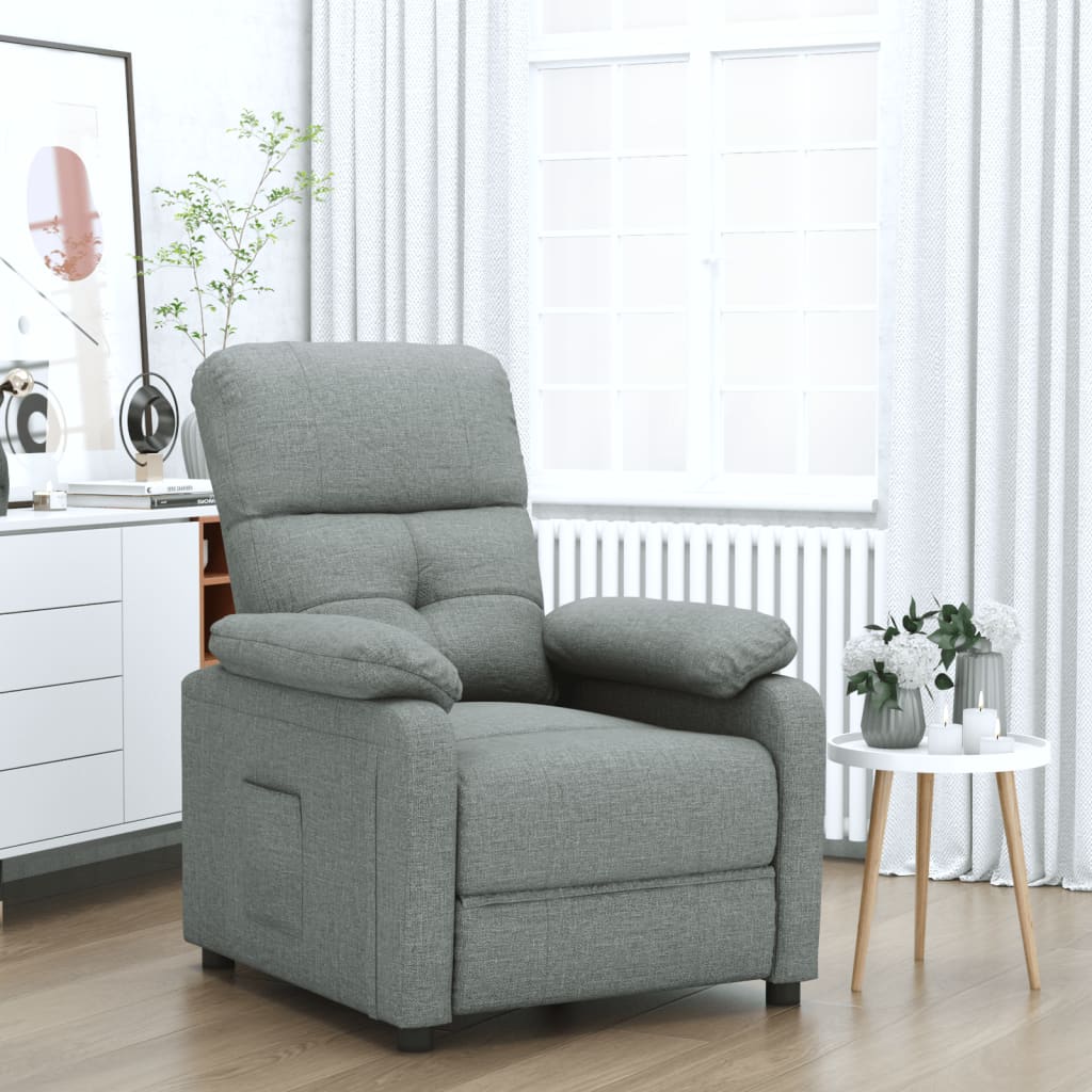Fauteuil de relaxation tissu gris foncé