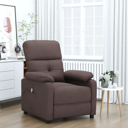 Fauteuil de massage tissu marron foncé