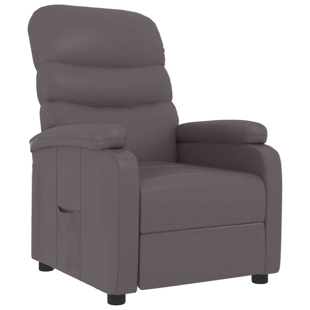 Relaxsessel Grau Kunstleder