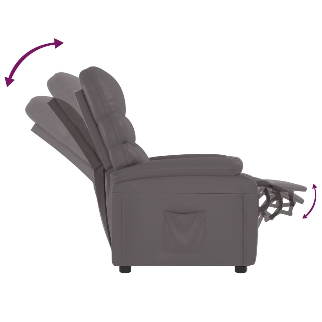 Relaxsessel Grau Kunstleder