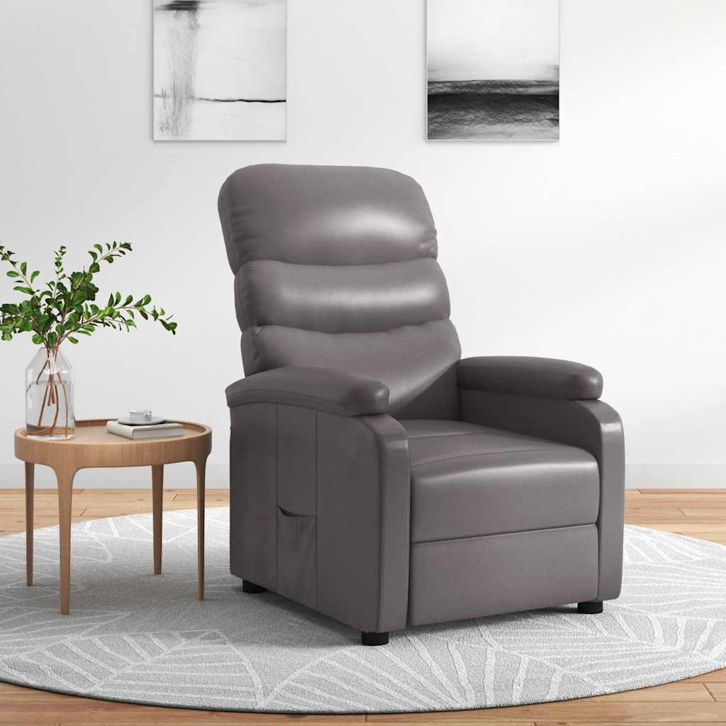 Relaxsessel Grau Kunstleder