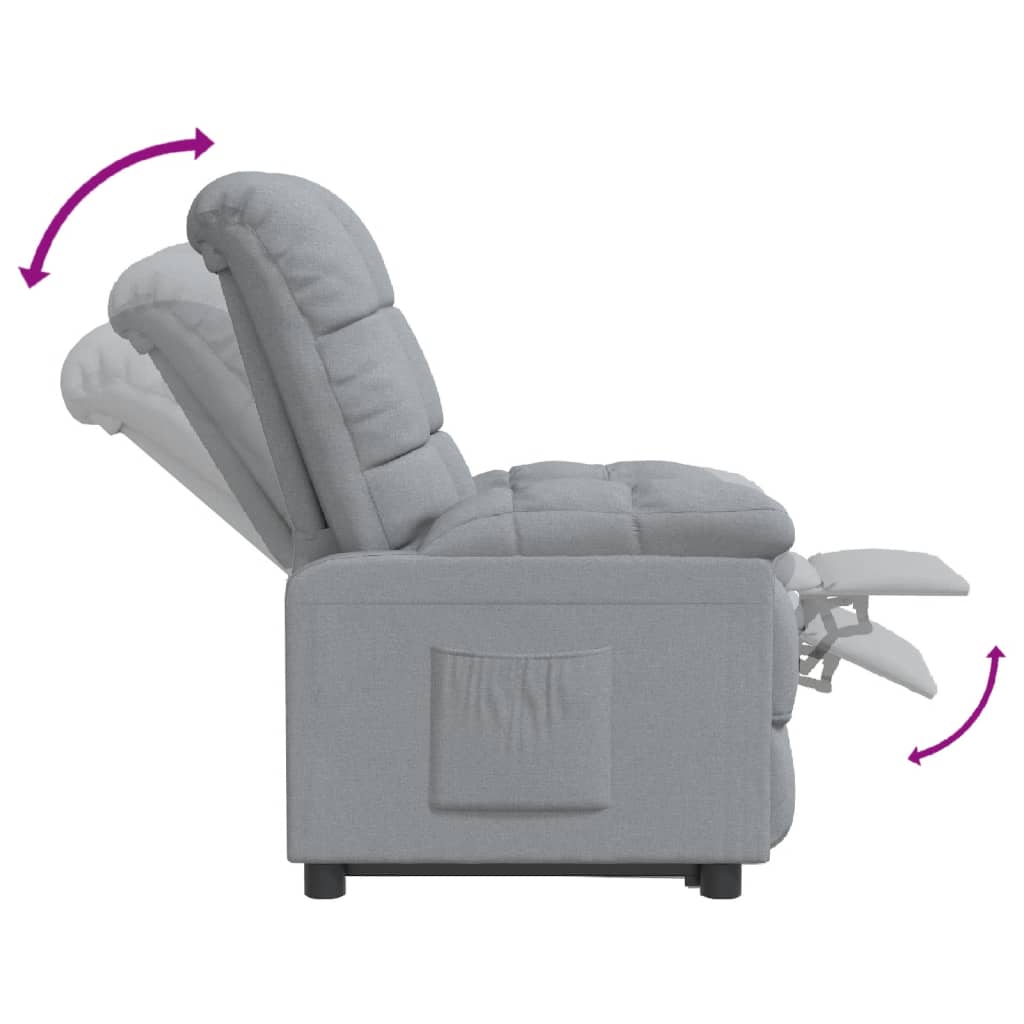 Fauteuil de relaxation tissu gris clair