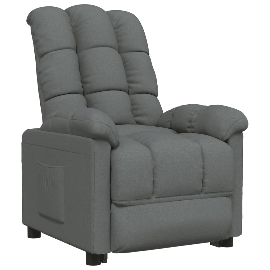 Fauteuil de relaxation tissu gris foncé