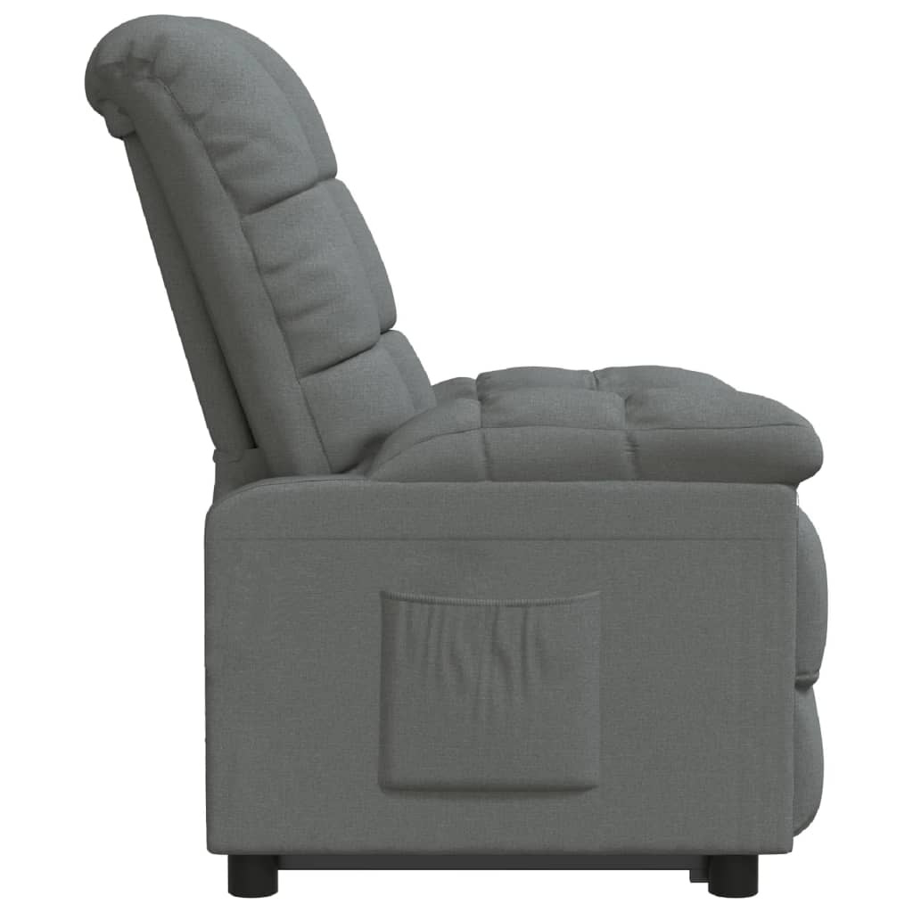 Fauteuil de relaxation tissu gris foncé