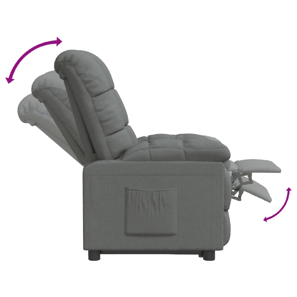 Fauteuil de relaxation tissu gris foncé