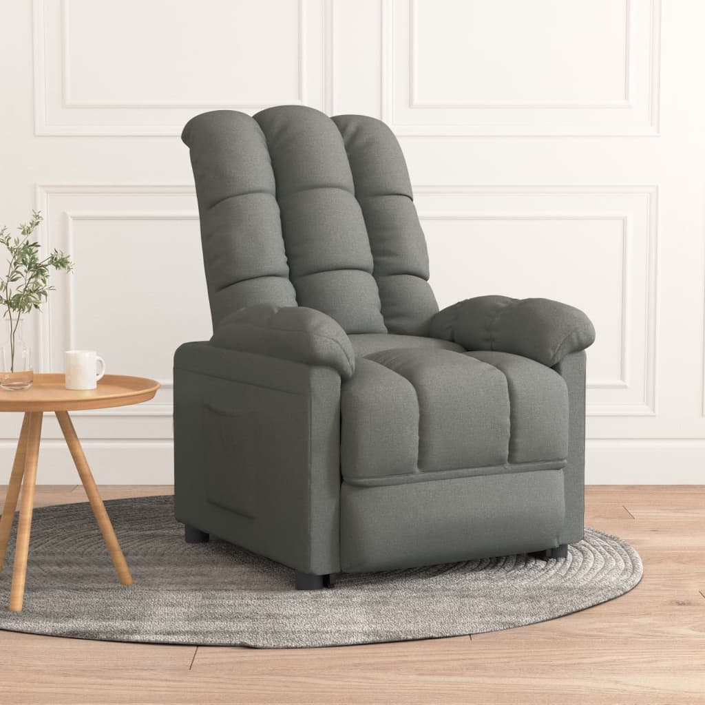 Fauteuil de relaxation tissu gris foncé