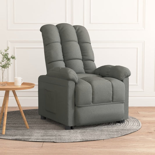 Fauteuil de relaxation tissu gris foncé