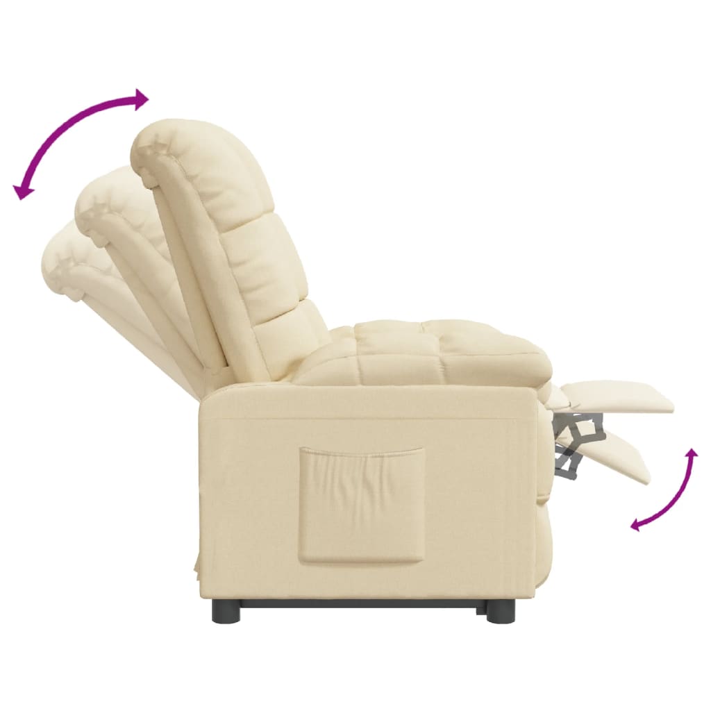 Fauteuil de relaxation tissu crème