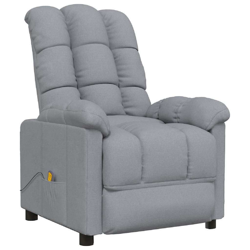 Massagesessel Hellgrau Stoff
