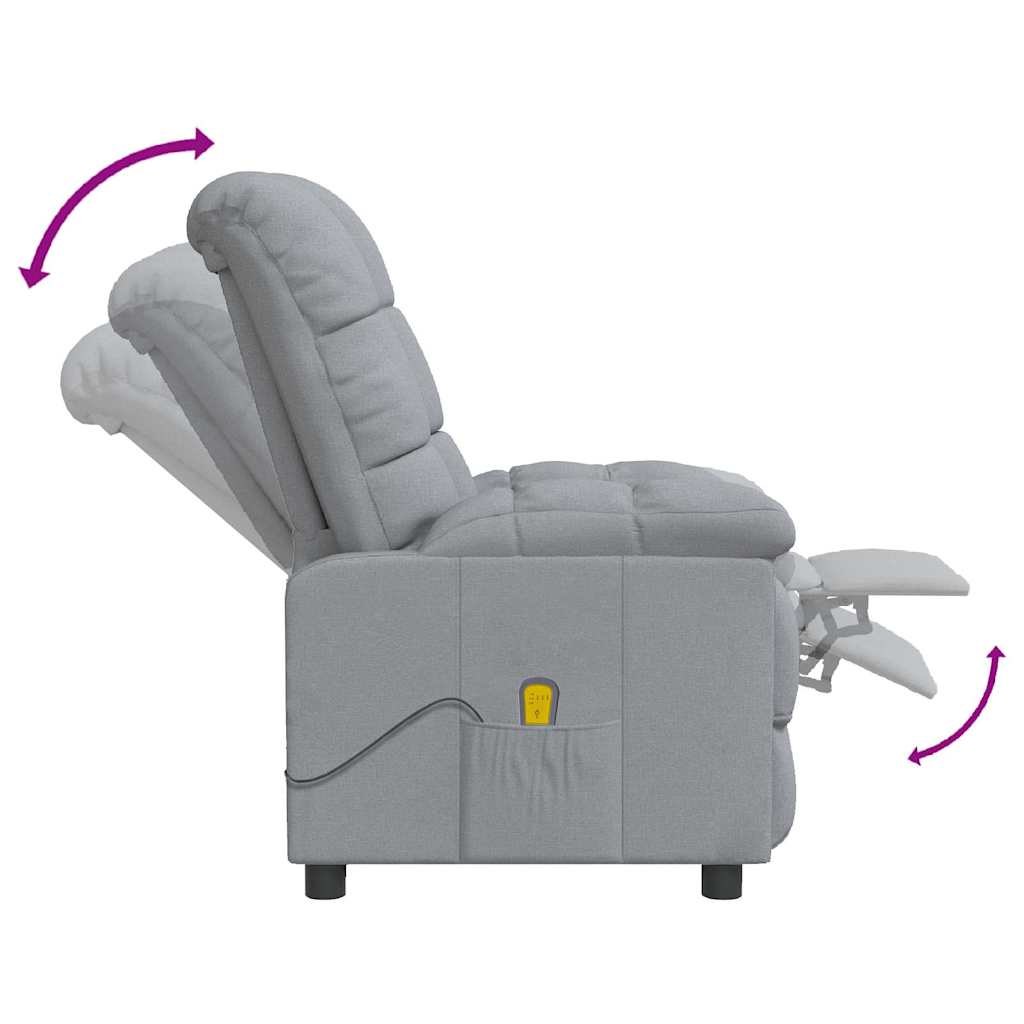 Massagesessel Hellgrau Stoff