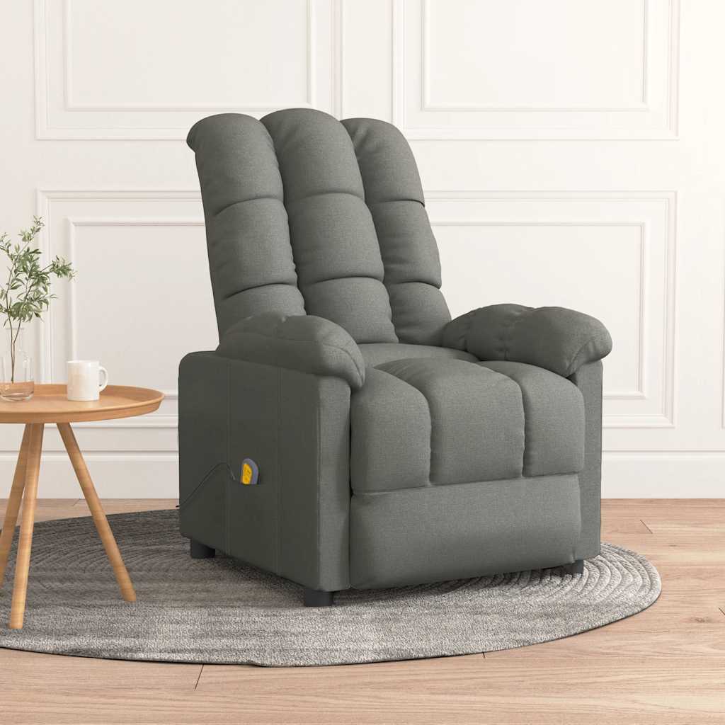 Massagesessel Dunkelgrau Stoff