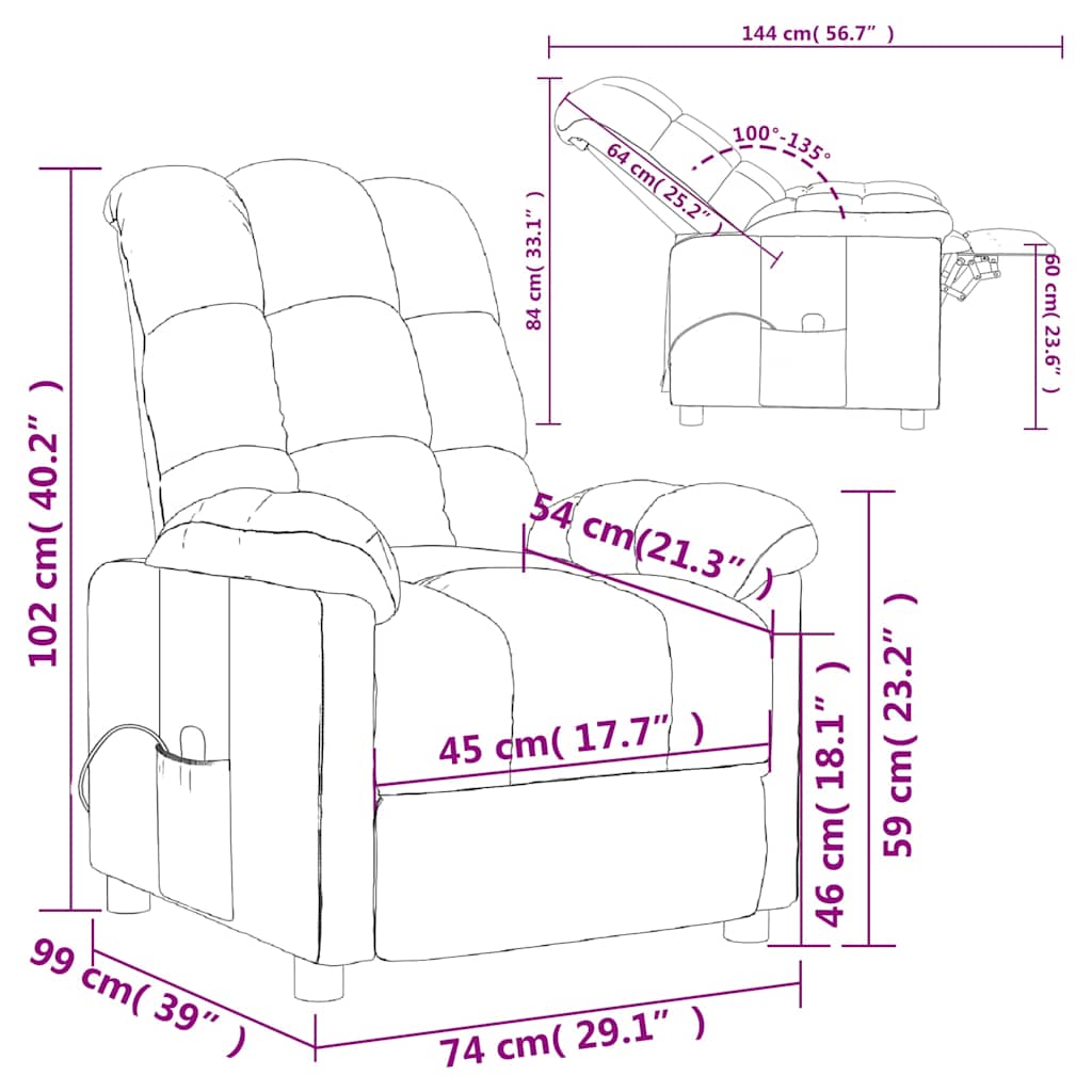 Massagesessel Schwarz Stoff