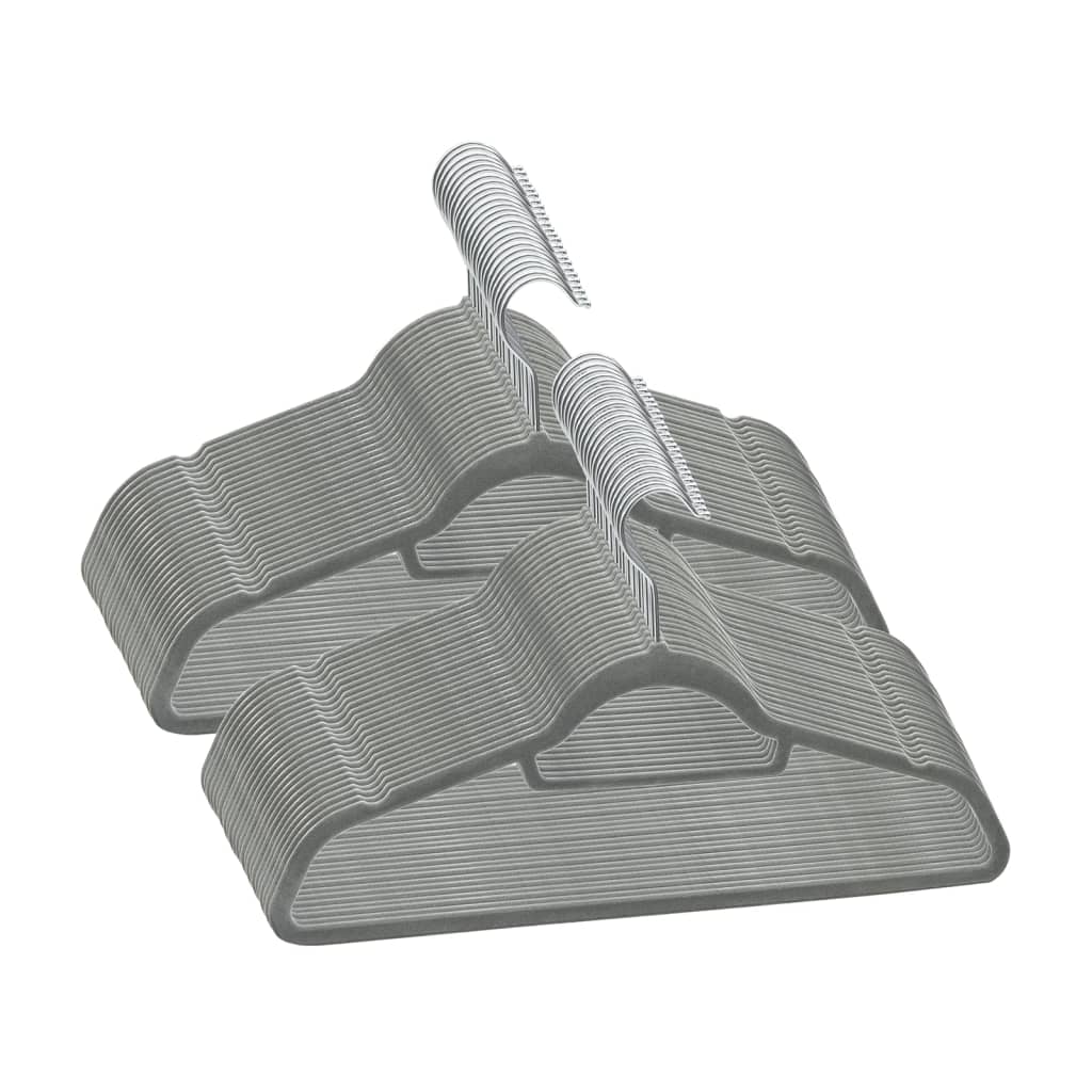 Lot de 50 cintres antidérapants en velours gris