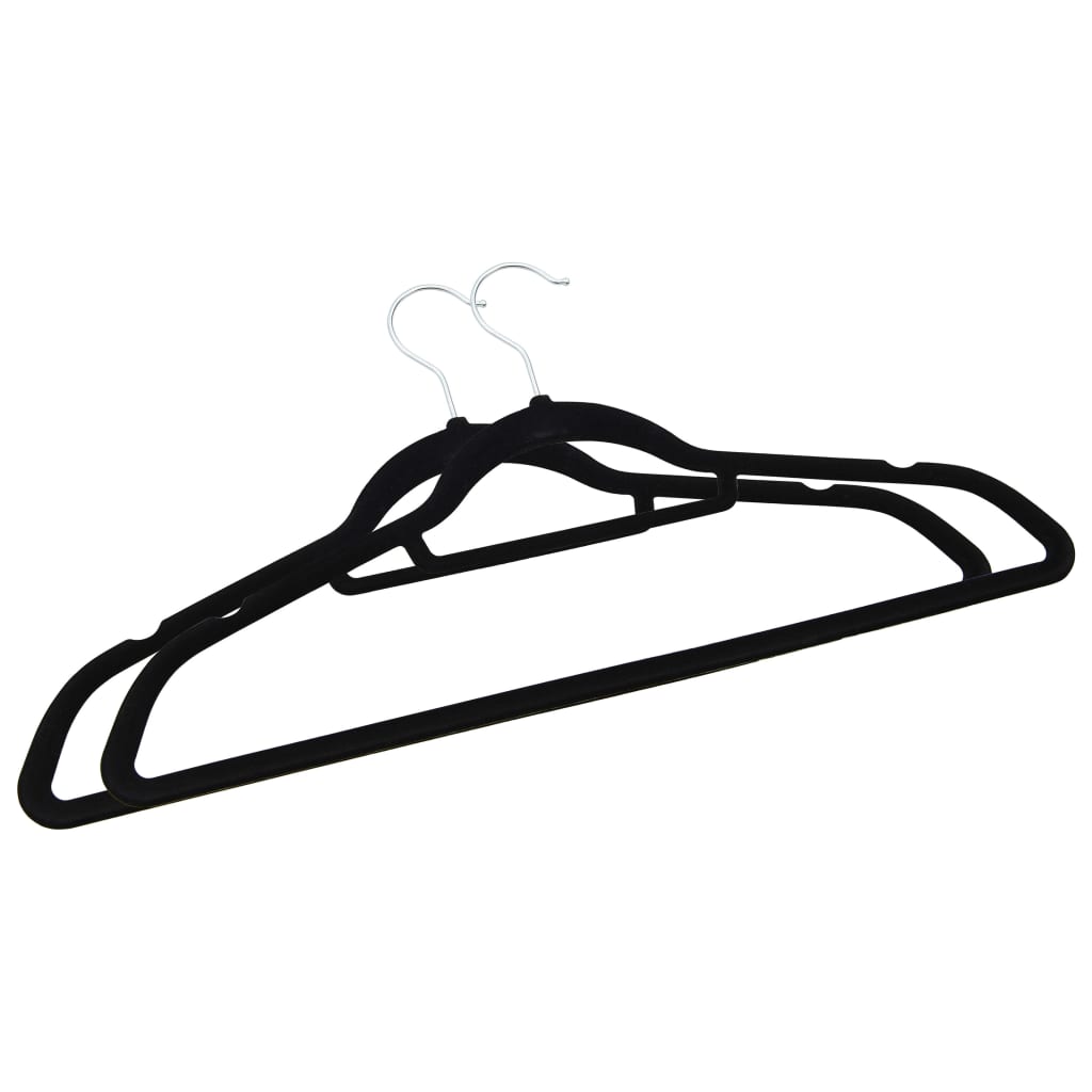 Lot de 50 cintres antidérapants en velours noir