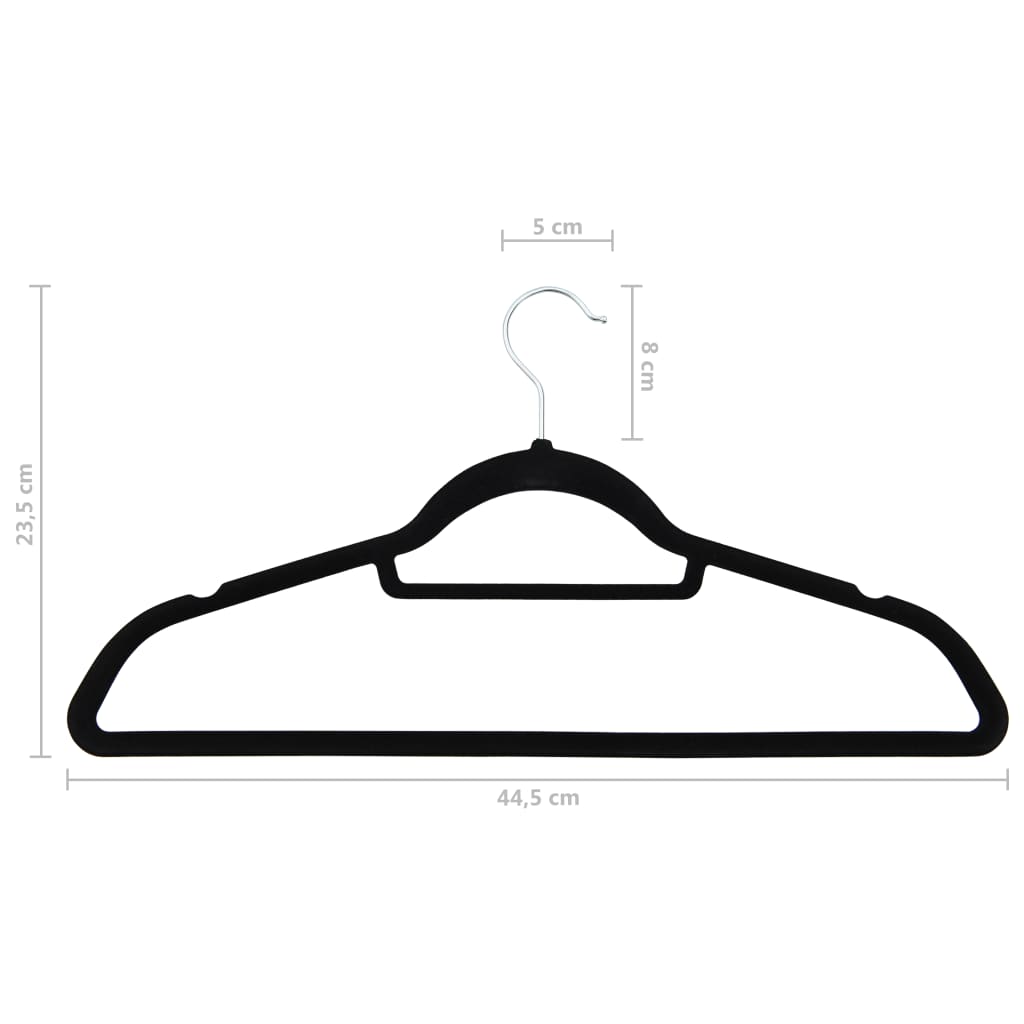 Lot de 50 cintres antidérapants en velours noir