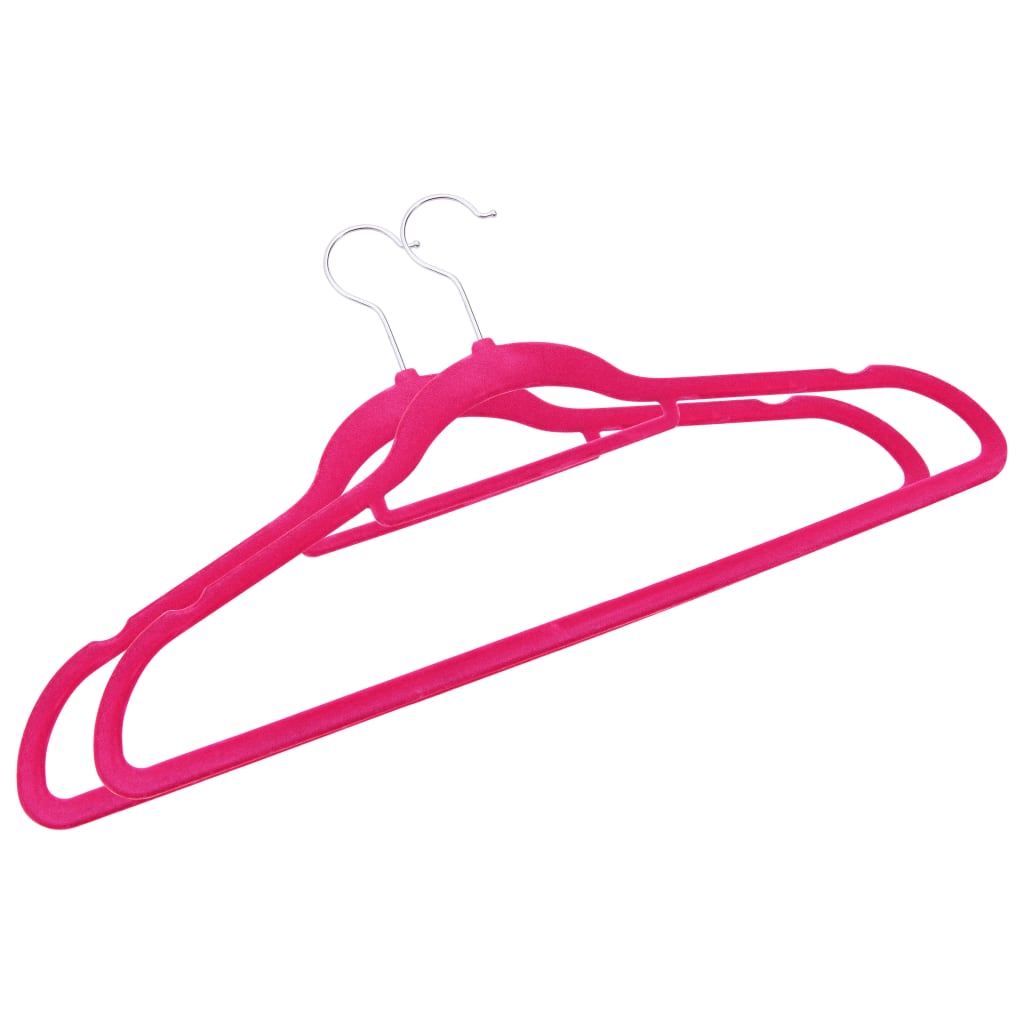 Lot de 50 cintres antidérapants en velours rose