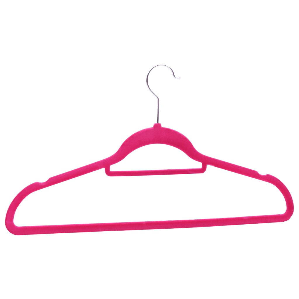 Lot de 50 cintres antidérapants en velours rose