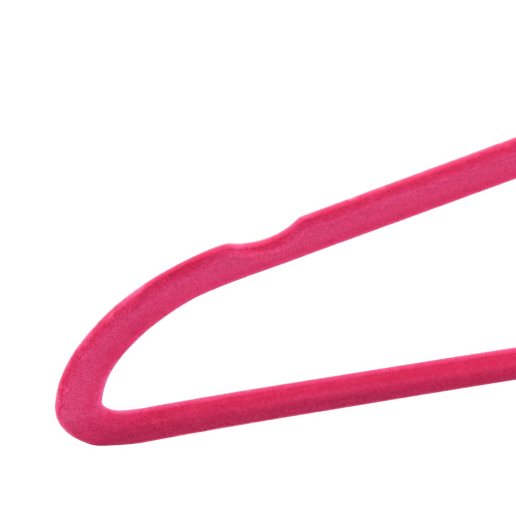 Lot de 50 cintres antidérapants en velours rose
