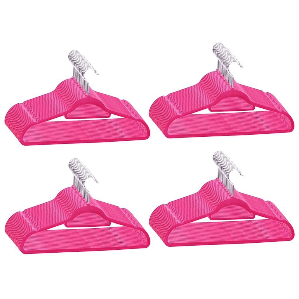 100 Stk. Kleiderbügel-Set Anti-Rutsch Rosa Samt