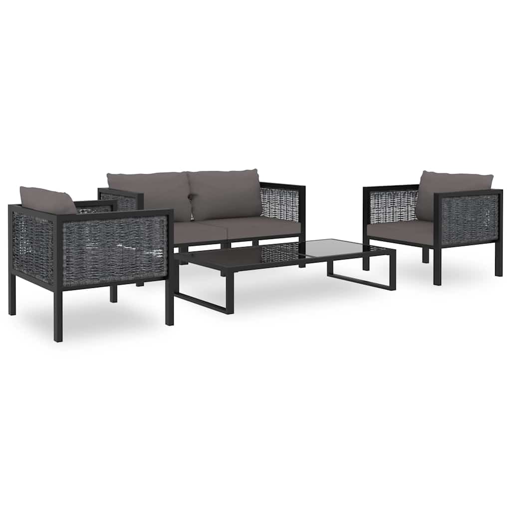Sofa-Eckelement mit Linker Armlehne Poly Rattan Anthrazit