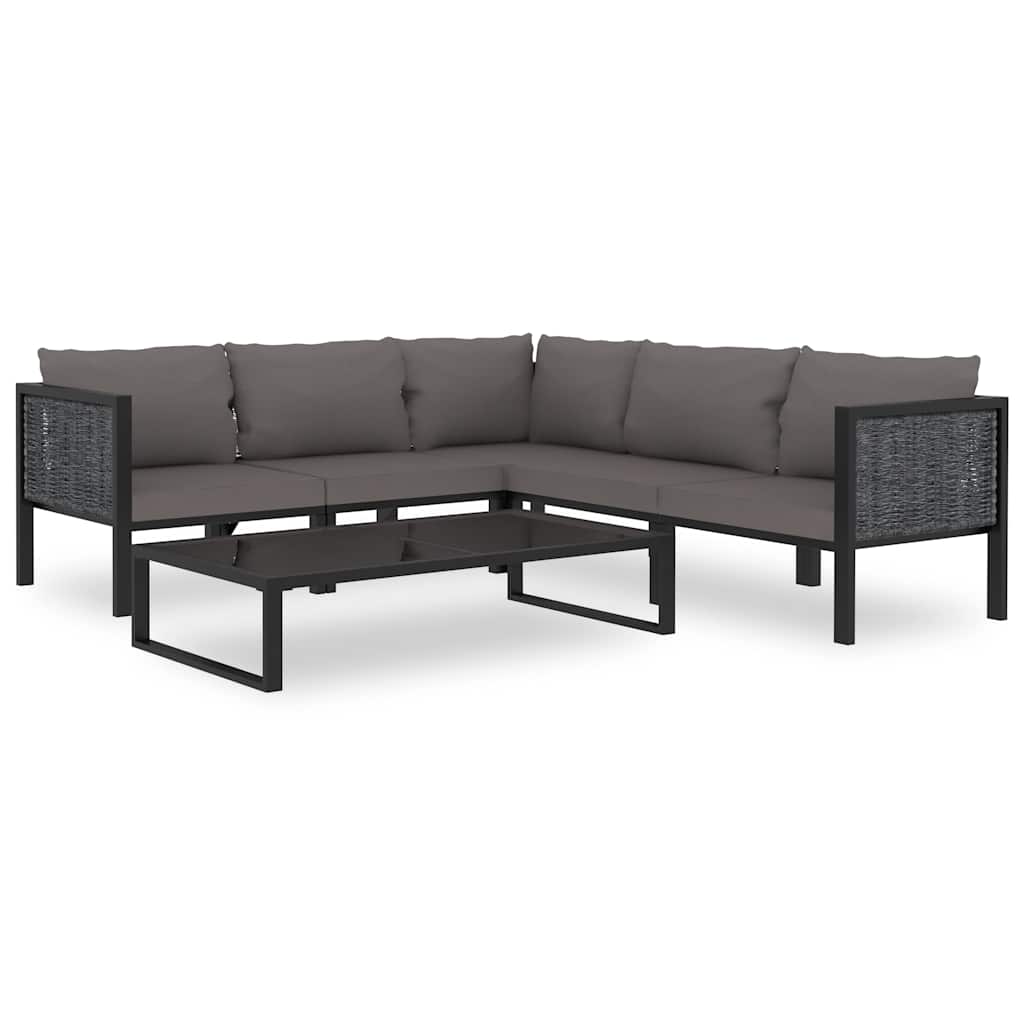 Sofa-Eckelement mit Linker Armlehne Poly Rattan Anthrazit