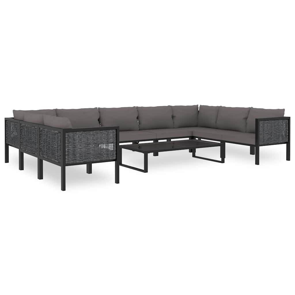 Sofa-Eckelement mit Linker Armlehne Poly Rattan Anthrazit