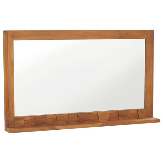 Wandspiegel mit Regal 100×12×60 cm Teak Massivholz