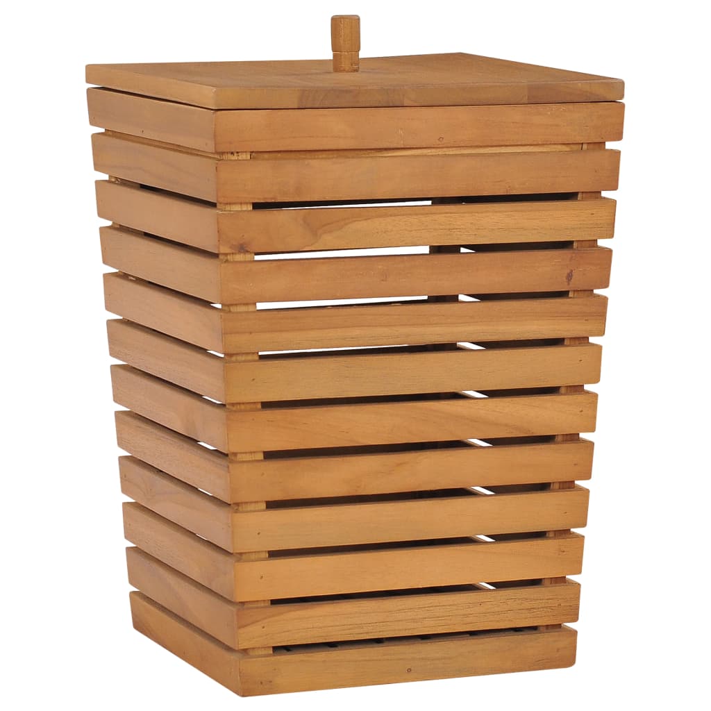 Wäschekorb 30×30×45 cm Teak Massivholz