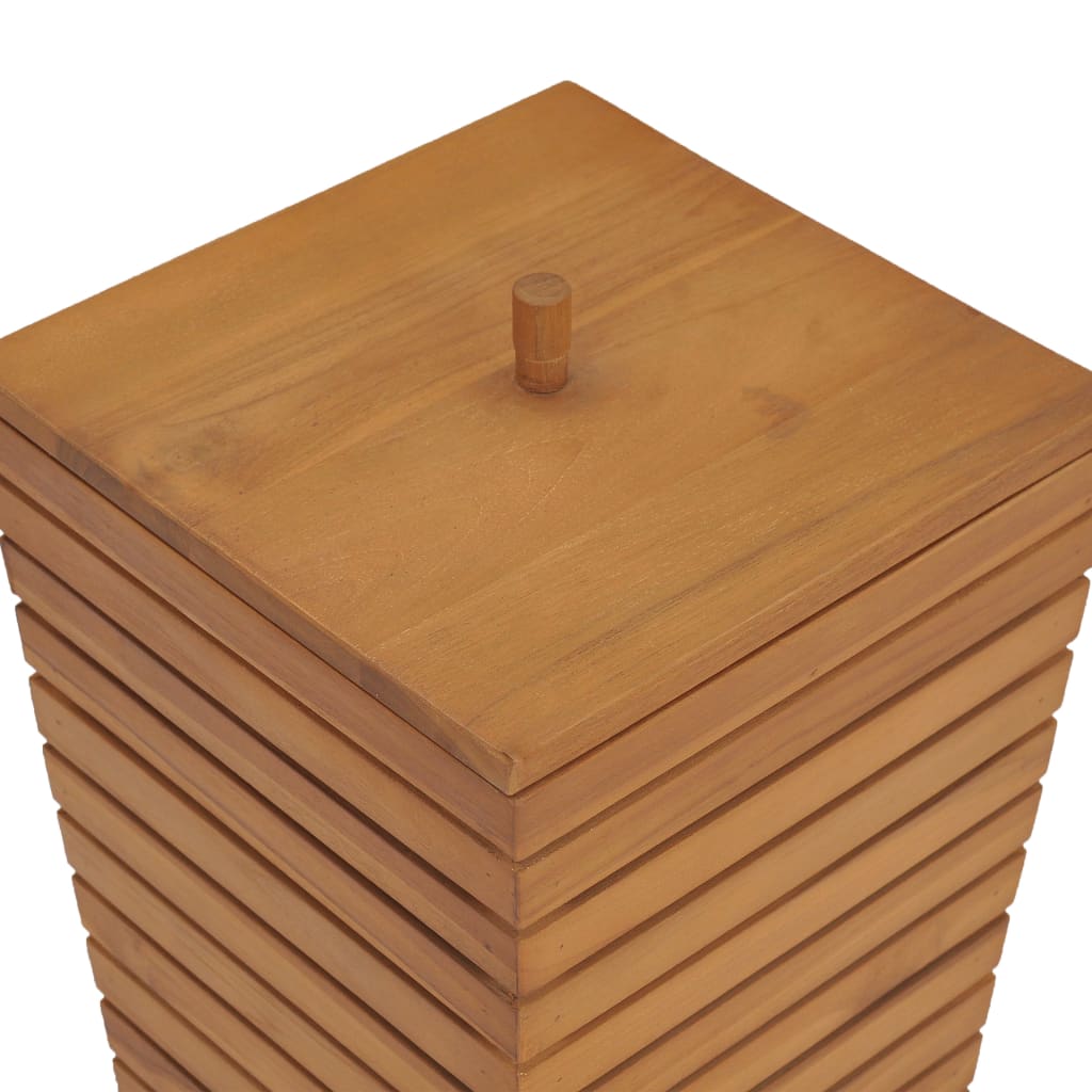 Wäschekorb 30×30×45 cm Teak Massivholz