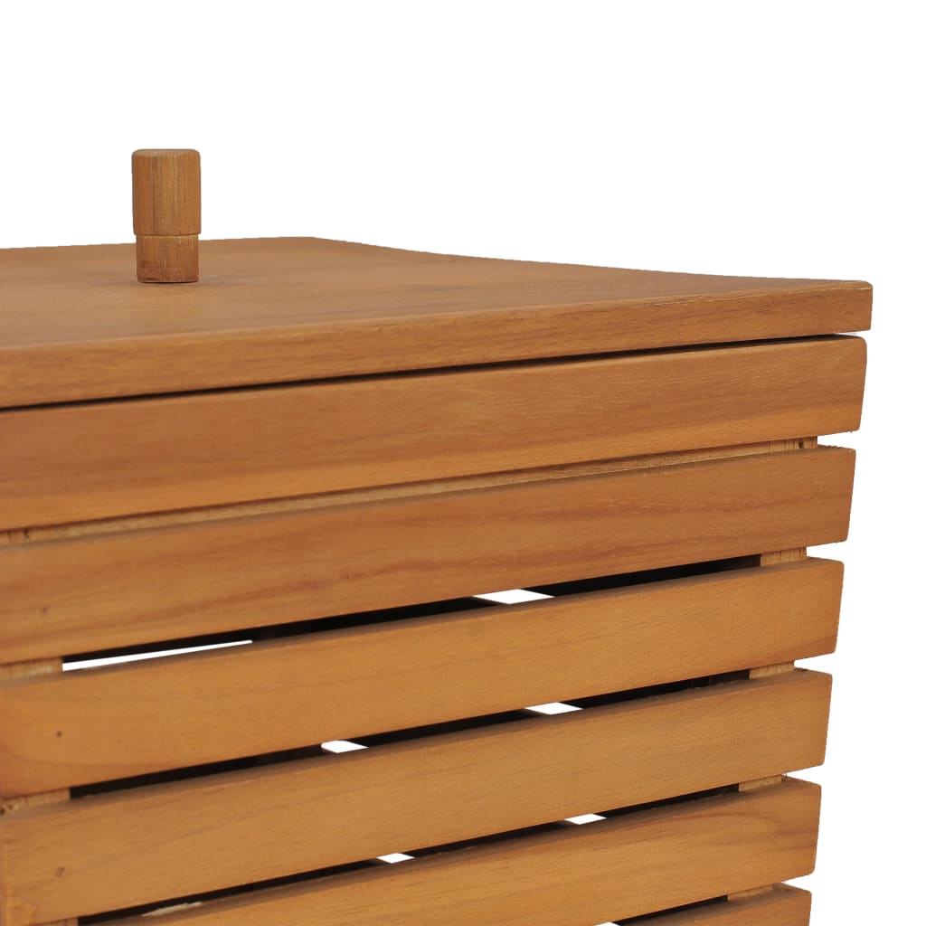 Wäschekorb 30×30×45 cm Teak Massivholz