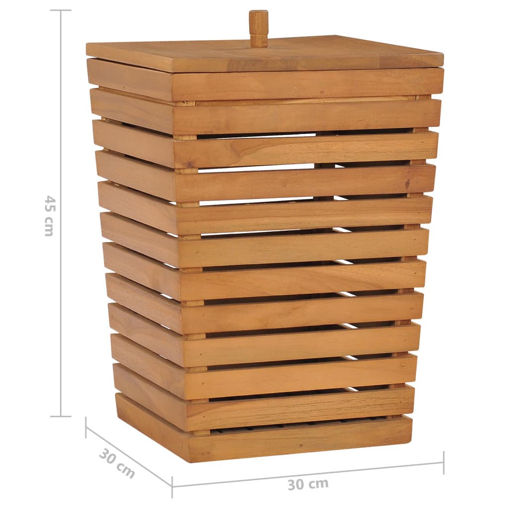 Panier à linge 30×30×45 cm en bois de teck massif