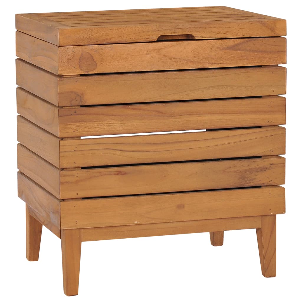 Wäschekorb 40×30×45 cm Teak Massivholz