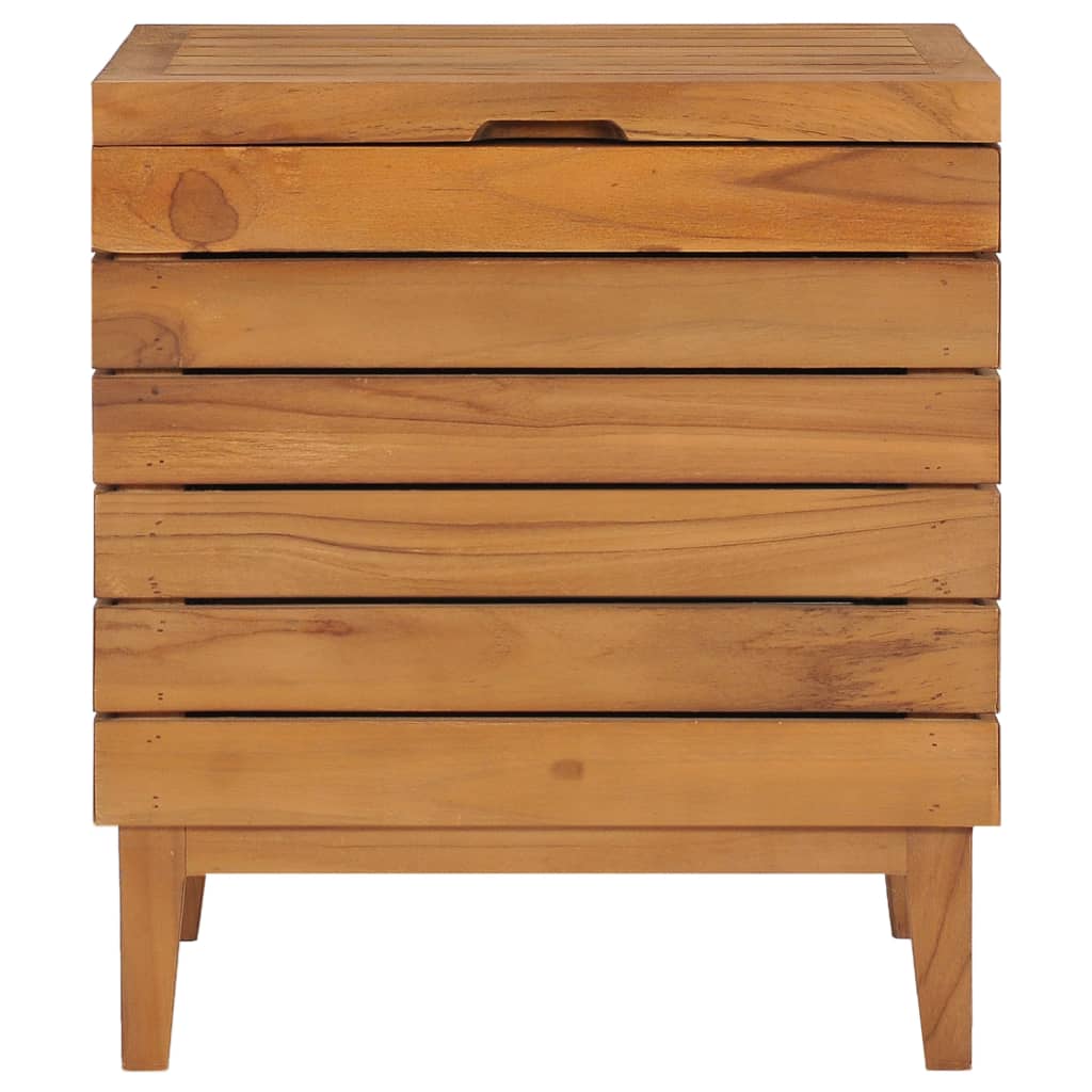 Wäschekorb 40×30×45 cm Teak Massivholz